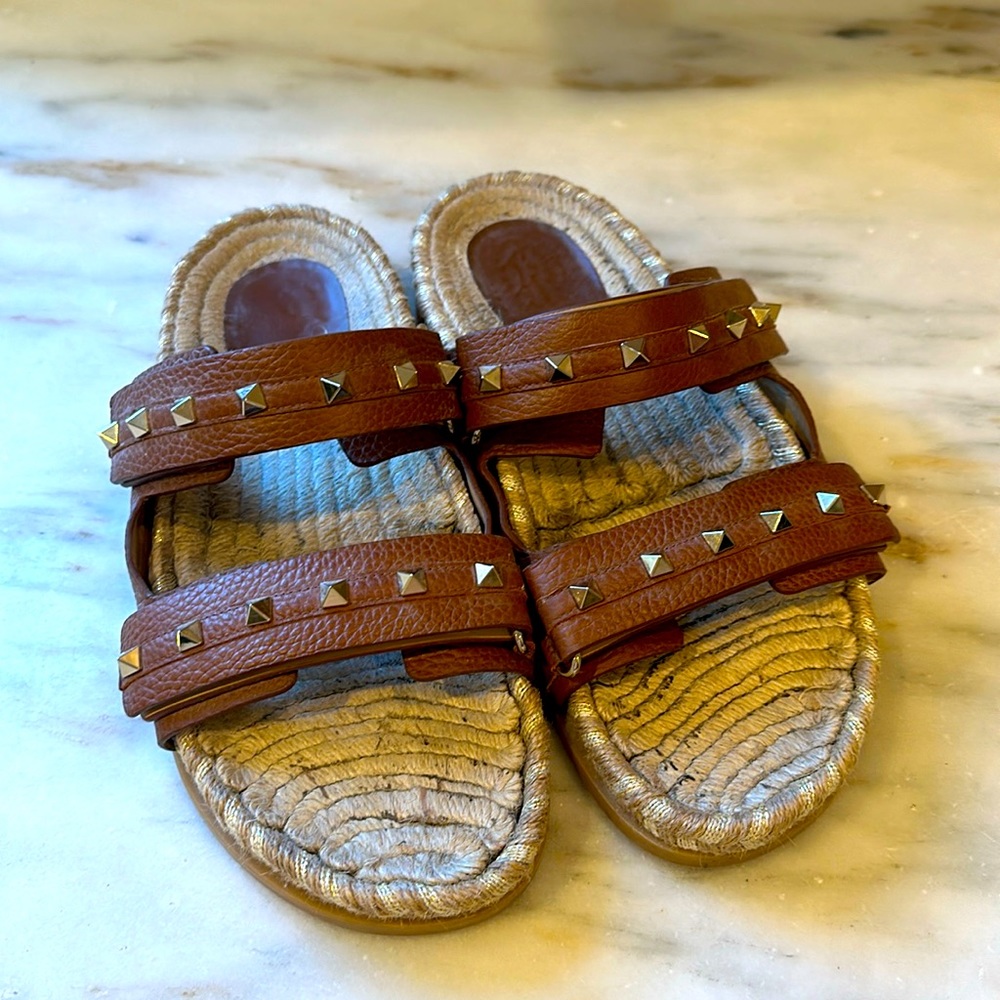 Valentino Rockstud Grainy Leather Sandal